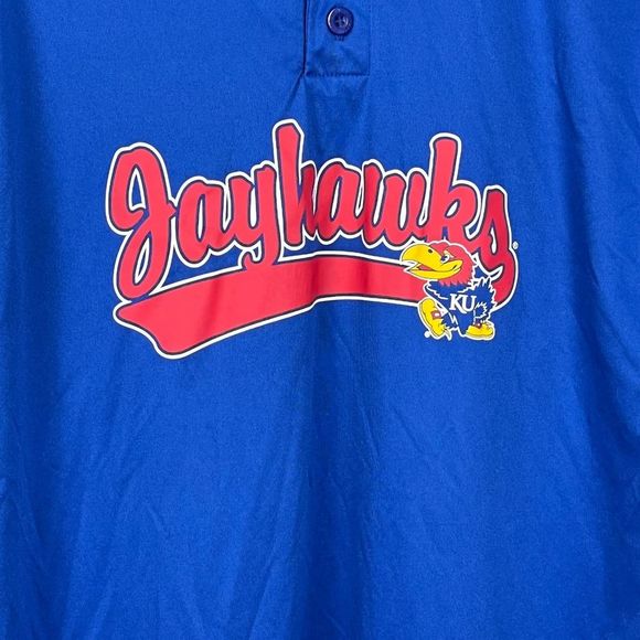 Holloway Kansas University Jayhawks Blue Jersey Tee Size Large - Picture 4 of 9